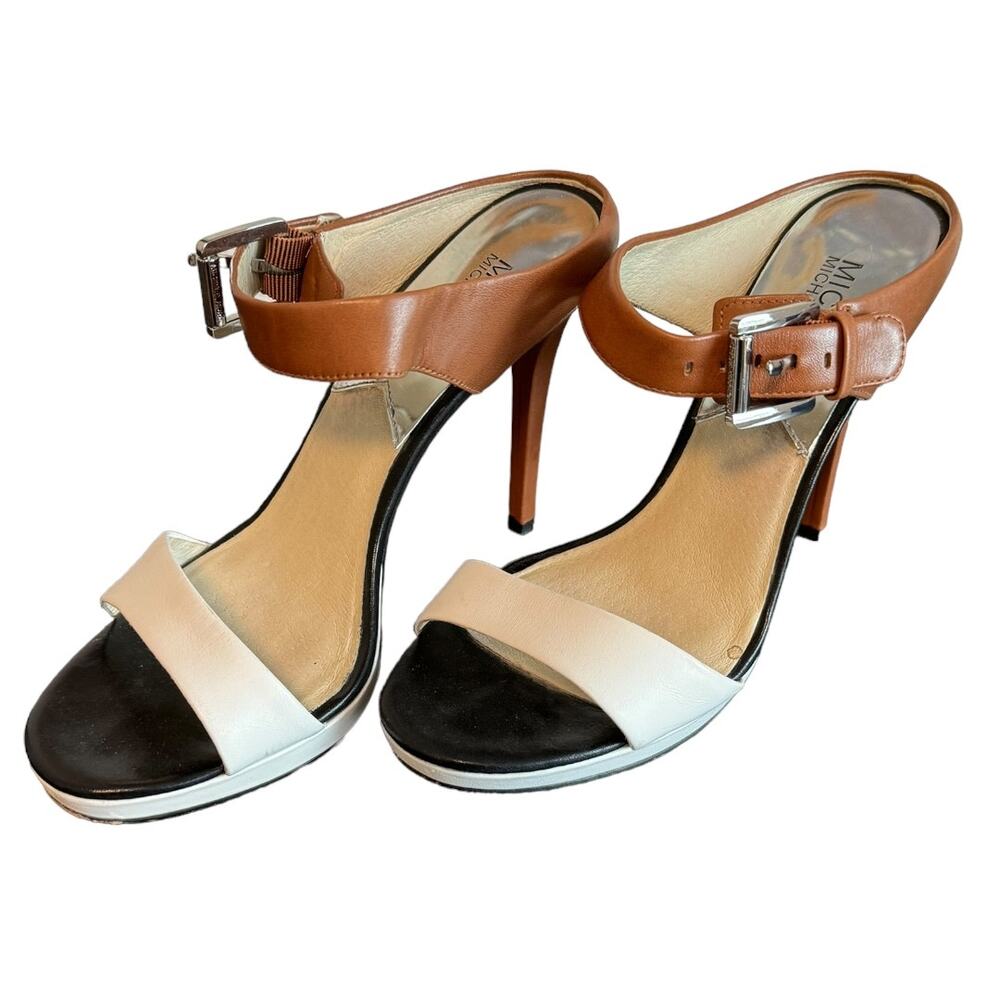 Michael Kors Beverly Buckled Color Block Stiletto Heel Sandals‎